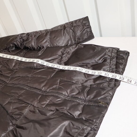 Creenstone Womens Puffer Coat Black Lined Hooded Raccoon Trim Hood Size 38/6 - Picture 13 of 16